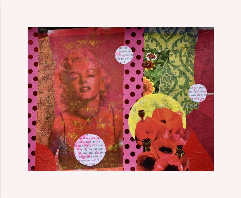 Original collage med genbrugsmaterialer, Bæredygtig collagekunst af Baryhl Art