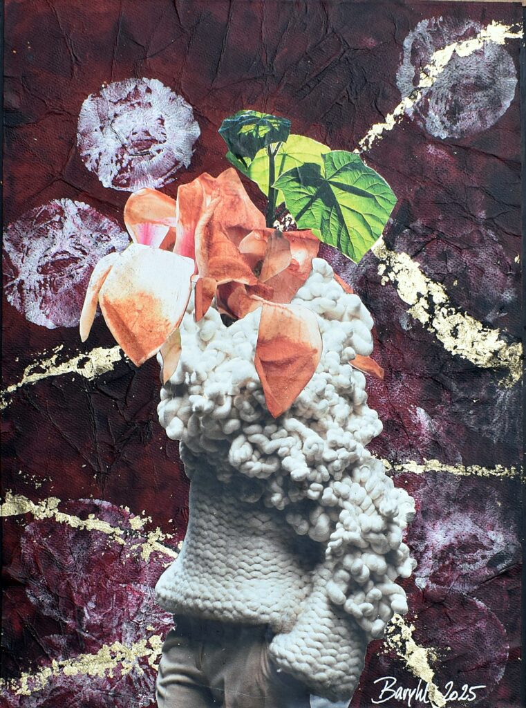 Original collage af Baryhl Art med symbolik og transformation i fokus)
