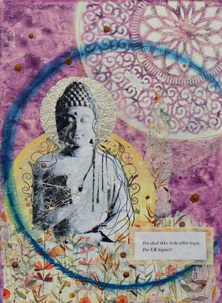 Buddha IX – mixed media collage af Baryhl Art