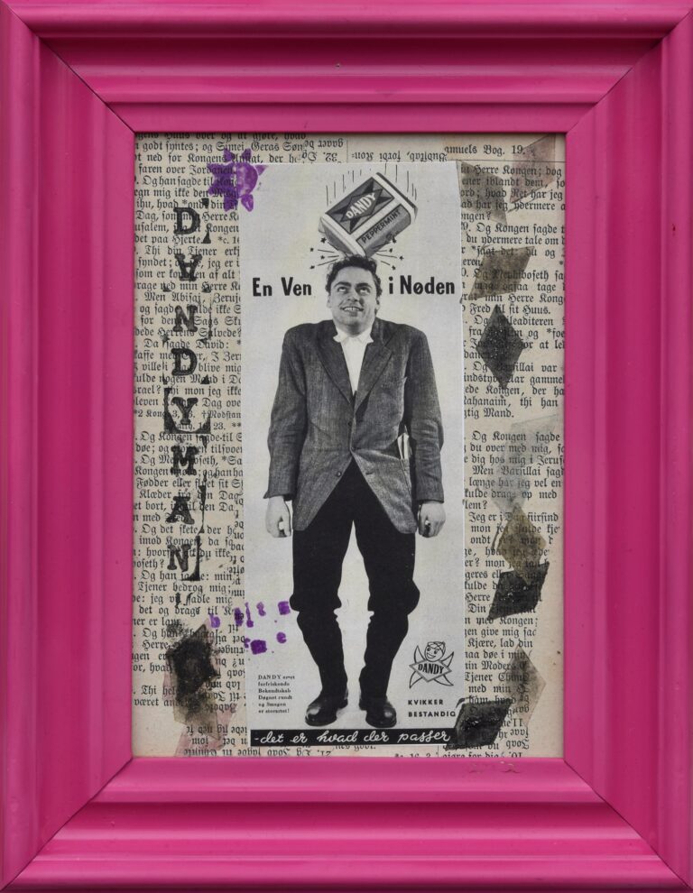 Dandyman – retro collage i pink ramme af Baryhl Art