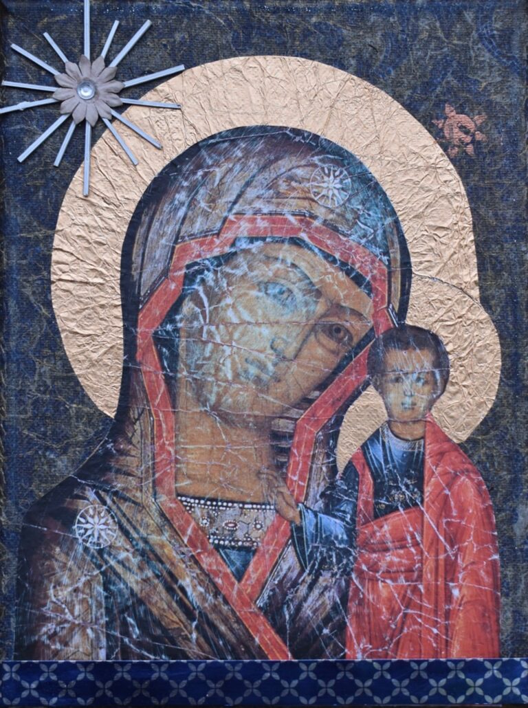 Madonna I– mixed media collage af Baryhl Art