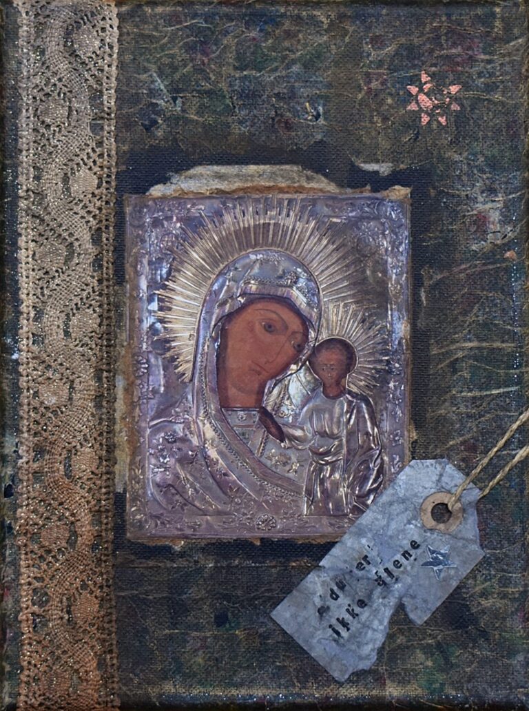 Madonna III – mixed media collage af Baryhl Art